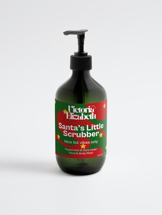 Santa’s Little Scrubber - Hand & Body Wash, Peppermint & Dark Cedar
